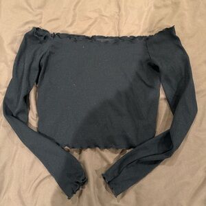 PrettyLittleThing Black Ribbed Knit Top